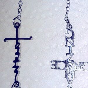 Cross Necklace Silver‎ FAITH long charm Pendant 18-22"chain NEW